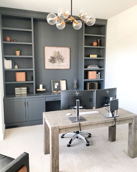How to Use a Grey Home Office Paint Color - Learning Everything Start ...